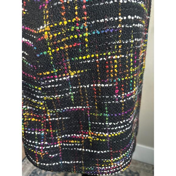 NWOT TRINA TURK Women's Black A-Line Mini Tweed Wool Button Front Skirt Size 10 - Picture 6 of 8